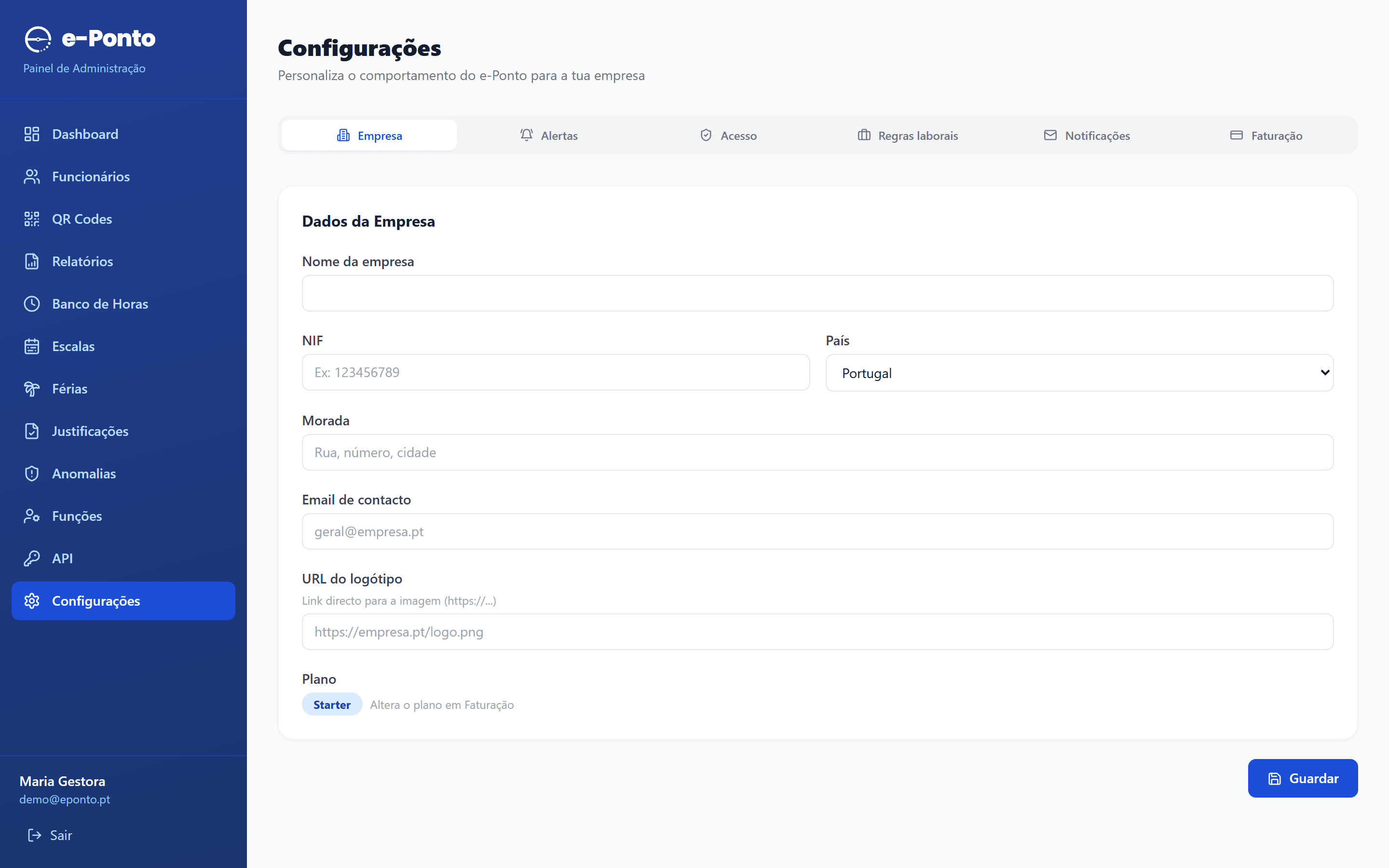 Configure as regras